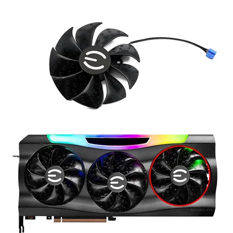 LTANDBR 87MM PLD09220S12H RTX3080 RTX3070 Graphics Card Fan Replacement for EVGA GeForce RTX 3070 3080 TI 3090 FTW3 Cooler Fan (Black C-Fan) - Image 2